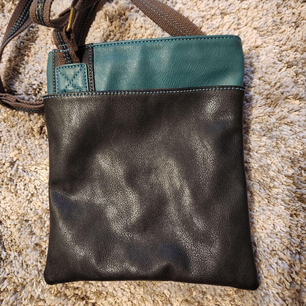 Chala Brown and Teal Crossbody Purse - Picture 4 of 8